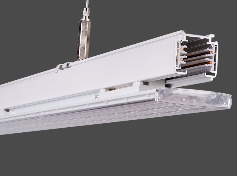 T-LINE standard series track linear light replacing fluorescent tubes in supermarket